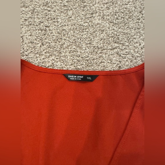 SHEIN CURVE Red/Orange Dress Size: 1XL - Picture 5 of 8